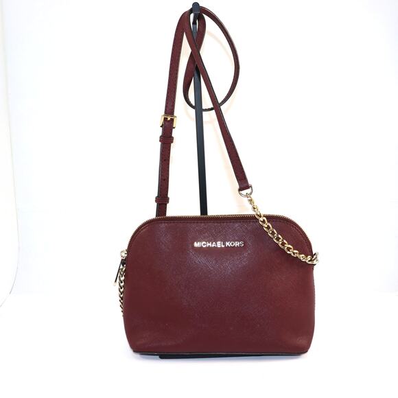 Michael Kors Jet Set Crossbody Bag – Merlot Saffiano Leather - Picture 1 of 8